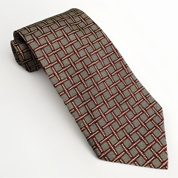 Valentino Neck Tie 100% Silk Geometric Hand Made Made In Italy. - Picture 1 of 5